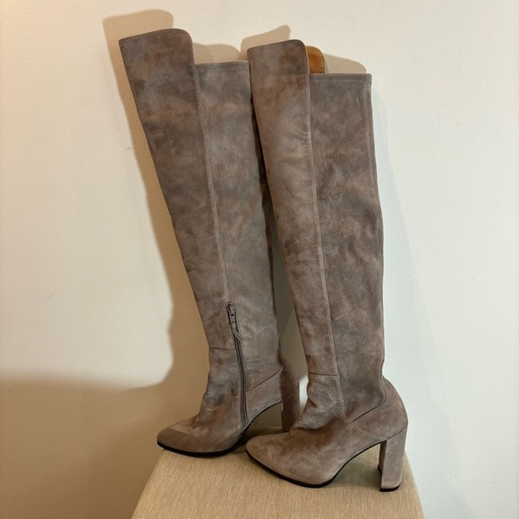 STUART WEITZMAN Sz 6 Suede Heeled Over the Knee  Zipper Closure Boots NWOT - Picture 6 of 16